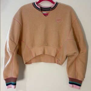 Light Pink Cropped Fleece Sweatshirt